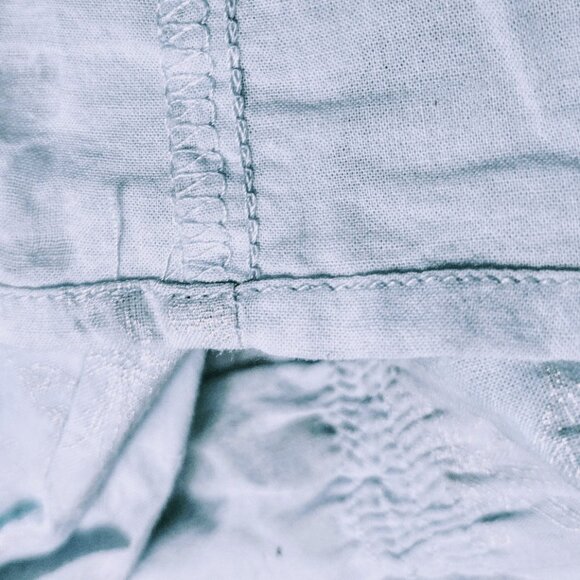 SONOMA Life+Style Women's Button 3/4 Sleeve 1X Shirred Blouse - Lt . Blue Floral - Picture 9 of 9